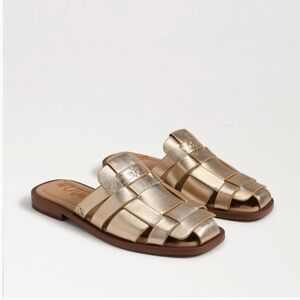 Sam Edelman Metallic Gold Slide Sandals